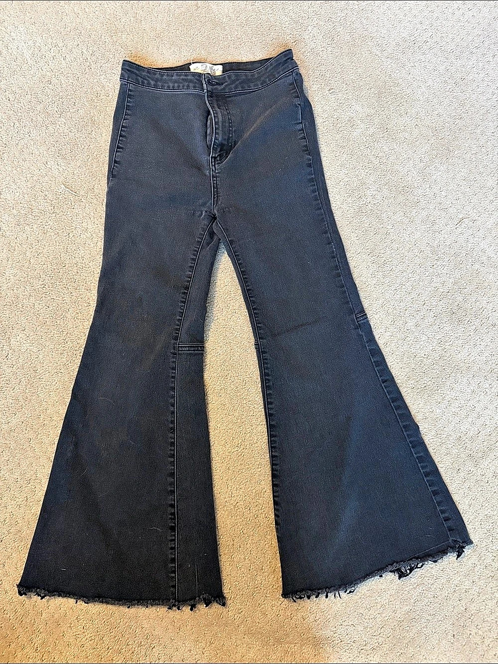 Free People We The Free Penny Pull-On Flare Jeans Black Flare Jeans